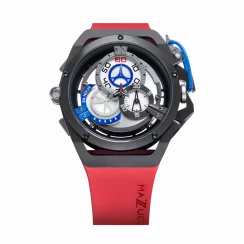 Men's Mazzucato black watch with rubber strap Rim Sport Black / Red - 48MM Automatic