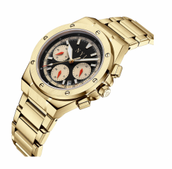 Zlaté pánské hodinky NYI Watches s ocelovým páskem Doyers - Gold 41MM