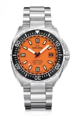 Montre Delma Watches pour homme de couleur argent avec bracelet en acier Shell Star Titanium Silver / Orange 41MM Automatic