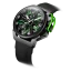 Montre homme Mazzucato en argent noir avec bracelet en caoutchouc RIM Gt Black / Green - 42MM Automatic