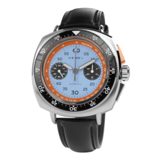 Stříbrné pánské hodinky Hemel s páskem z pravé kůže Sky Racer 43 MM Automatic