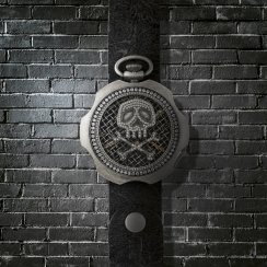 Relógio Mondia prata para homens com pulseira de couro Tambooro Bullet Dirty Silver ZIRCONIA 48MM