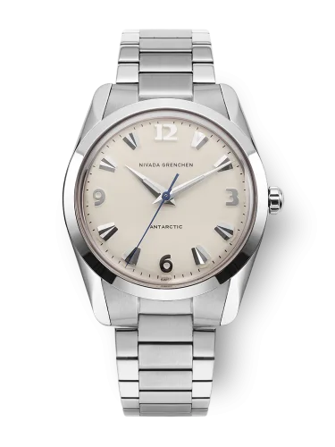 Męski srebrny zegarek Nivada Grenchen z pasem stalowym Antarctic 35004M20 35MM