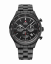 Men's black Swiss Military Hanowa watch with steel strap Chronograph SM34081.04 42MM