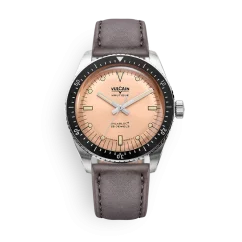 Silberne Herrenuhr Vulcain mit Lederband Skindiver Nautique - Brown - GREY 44,5MM Automatic