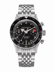 Męski srebrny zegarek Nivada Grenchen ze stalowym paskiem Broad Arrow 86007M04 38MM Manual