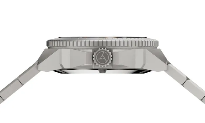 Stříbrné pánské hodinky Circula s ocelovým páskem DiveSport Titan - Black / Hardened Titanium 42MM Automatic