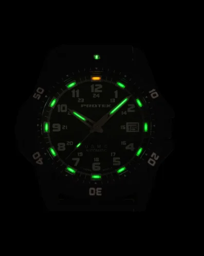 Montre ProTek Watches pour homme en noir avec bracelet en caoutchouc Series PT1212 42MM Automatic