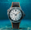Men's silver Undone Watch with rubber strap AquaLume Black / Orange 43MM Automatic