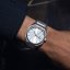 Reloj Paul Rich plateado para hombre con correa de acero Elements Moonlight Crystal Steel 45MM