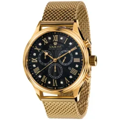 Men's gold Louis XVI watch with steel strap Danton - Gold 44MM