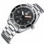 Męski srebrny zegarek Phoibos Watches ze stalowym paskiem Reef Master 200M - Pitch Black Automatic 42MM