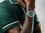 Men's silver Bomberg Watch with steel strap EDGE GREEN 43MM Automatic