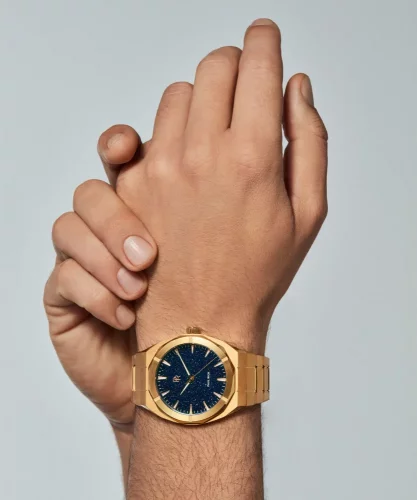 Zlaté pánske hodinky Paul Rich s oceľovým pásikom Cosmic - Gold 45MM