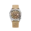 Men's silver Praesiduswatch with leather strap Rec Spec - Khaki Sand Leather 38MM Automatic