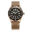 Goudkleurig herenhorloge Aquatico Watches met leren band Bronze Sea Star Black Ceramic Bezel Automatic 42MM