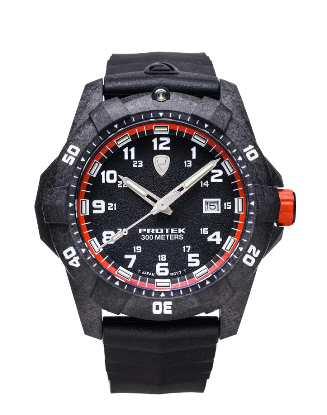 Men's black ProTek Watch with rubber strap Dive Series 1004 42MM