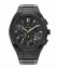 Černé pánské hodinky Paul Rich s ocelovým páskem Frosted Motorsport - Black / Yellow 45MM Limited edition