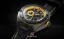 Orologio da uomo Nsquare in nero con cinturino in pelle SnakeQueen Gray / Yellow 46MM Automatic