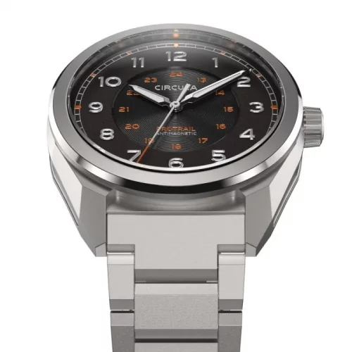 Zilverkleurig herenhorloge van Circula Watches met stalen riem ProTrail - Black 40MM Automatic