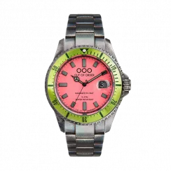 Relógio Out Of Order Watches prata para homens com pulseira de aço Casanova Anguria 44MM