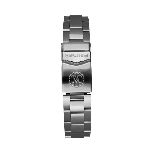 Montre Marathon Watches pour homme en argent avec bracelet en acier Jumbo Day/Date Automatic 46MM