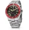 Strieborné pánske hodinky NTH Watches s oceľovým pásikom Barracuda Vintage Legends Series No Date - Red Automatic 40MM