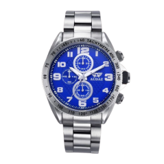 Men's silver Audaz watch with steel strap Sprinter ADZ-2025-02 - 45MM