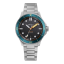 Strieborné pánske hodinky Circula Watches s ocelovým pásikom DiveSport Titan - Black / Petrol Aluminium 42MM Automatic