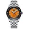 Zilverkleurig herenhorloge van Phoibos Watches met stalen band GMT Wave Master 200M - PY049G Orange Automatic 40MM