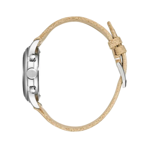 Montre Praesidus pour hommes de couleur argent avec un bracelet en cuir PAC-76 Sand Leather 38MM