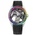 Stříbrné pánské hodinky Agelocer s gumovým páskem Tourbillon Rainbow Series Silver / Black 42MM