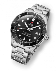 Men's silver Swiss Military Hanowa watch with steel strap Dive SM34088.01 41,5MM