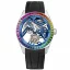 Montre Agelocer Watches pour homme de couleur argent avec bracelet en caoutchouc Tourbillon Rainbow Series Silver / Blue 42MM