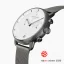 Men's black Nordgreen watch with steel strap Pioneer White Dial - Mesh / Gun Metal 42MM