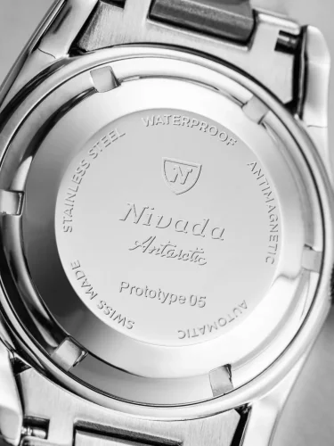 Orologio da uomo Nivada Grenchen in colore argento con cinturino in pelle Antarctic Spider 32050A15 38MM Automatic