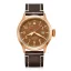 Χρυσό ρολόι Aquatico Watches για άντρες με δερμάτινη ζώνη Big Pilot Brown Automatic 43MM