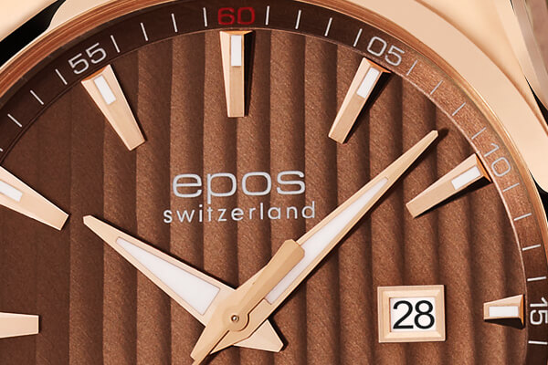 Ανδρικό ρολόι Epos χρυσό με ατσάλινο λουράκι Passion 3401.132.24.17.34 43MM Automatic