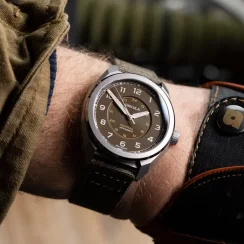 Orologio da uomo Circula Watches da uomo in colore argento con cinturino in pelle ProTrail - Umbra 40MM Automatic