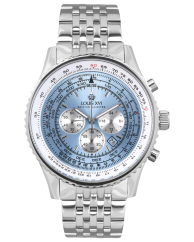 Miesten hopeinen Louis XVI -kello teräshihnalla Artagan 3420 - Silver Blue 47.5MM