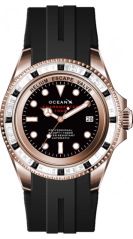 Men's gold Ocean X watch with a rubber band SHARKMASTER 1000 Candy SMS1004 - Gold Automatic 44MM