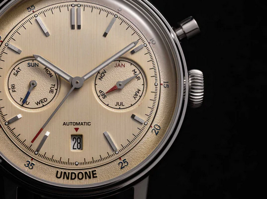 Men's silver Undone Watch with leather strap Urban Automatic Sandstorm 40MM