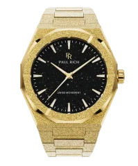 Montre Paul Rich pour homme de couleur or avec bracelet en acier Frosted Star Dust II - Void Gold 43MM