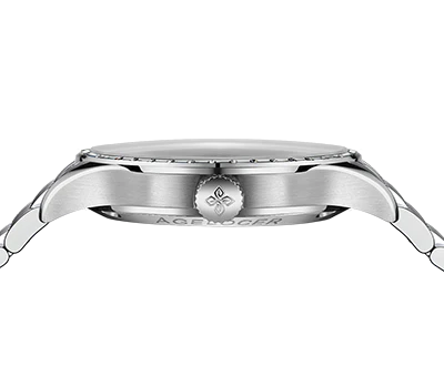 Relógio Agelocer Watches prata para homens com pulseira de aço Schwarzwald II Series Silver 41MM Automatic