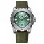 Montre Phoibos Watches pour homme en couleur argent avec bracelet en cuir Great Wall 300M - Green Automatic 42MM Limited Edition