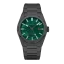 Srebrny zegarek męski Aisiondesign Watches z pasem stalowym HANG GMT - Green MOP 41MM Automatic