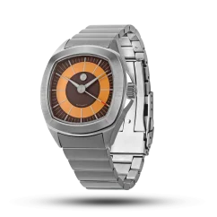 Montre Ferro & Company pour hommes en argent avec bracelet en acier TIME MASTER 70 ORANGE 39MM