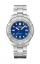 Strieborné pánske hodinky Delma Watches s ocelovým pásikom Quattro Silver Blue 44MM Automatic