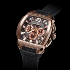 Men's gold Ralph Christian watch with a rubber band The Phantom Chrono - Rose Gold 44MM