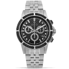 Men's silver Louis XVI watch with steel strap Majesté - Silver 43MM
